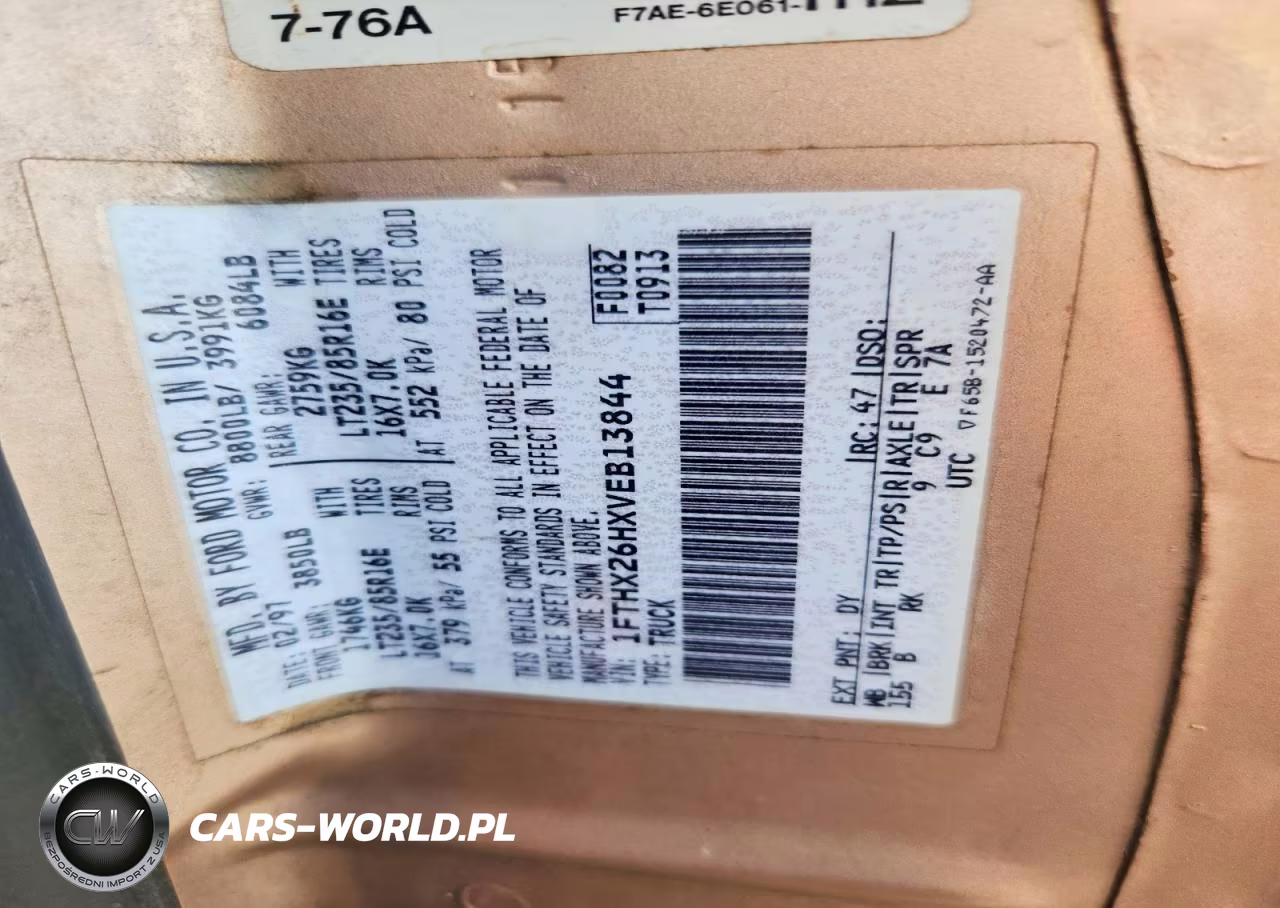 1997 Ford F250 VIN:1FTHX26HXVEB13844 - 12