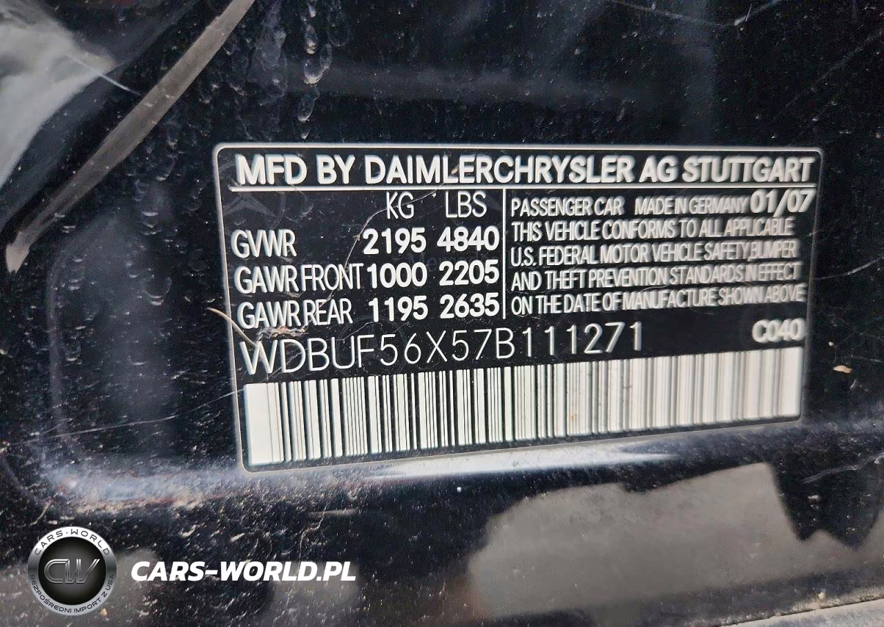 2007 Mercedes-Benz E 350 VIN:WDBUF56X57B111271 - 12