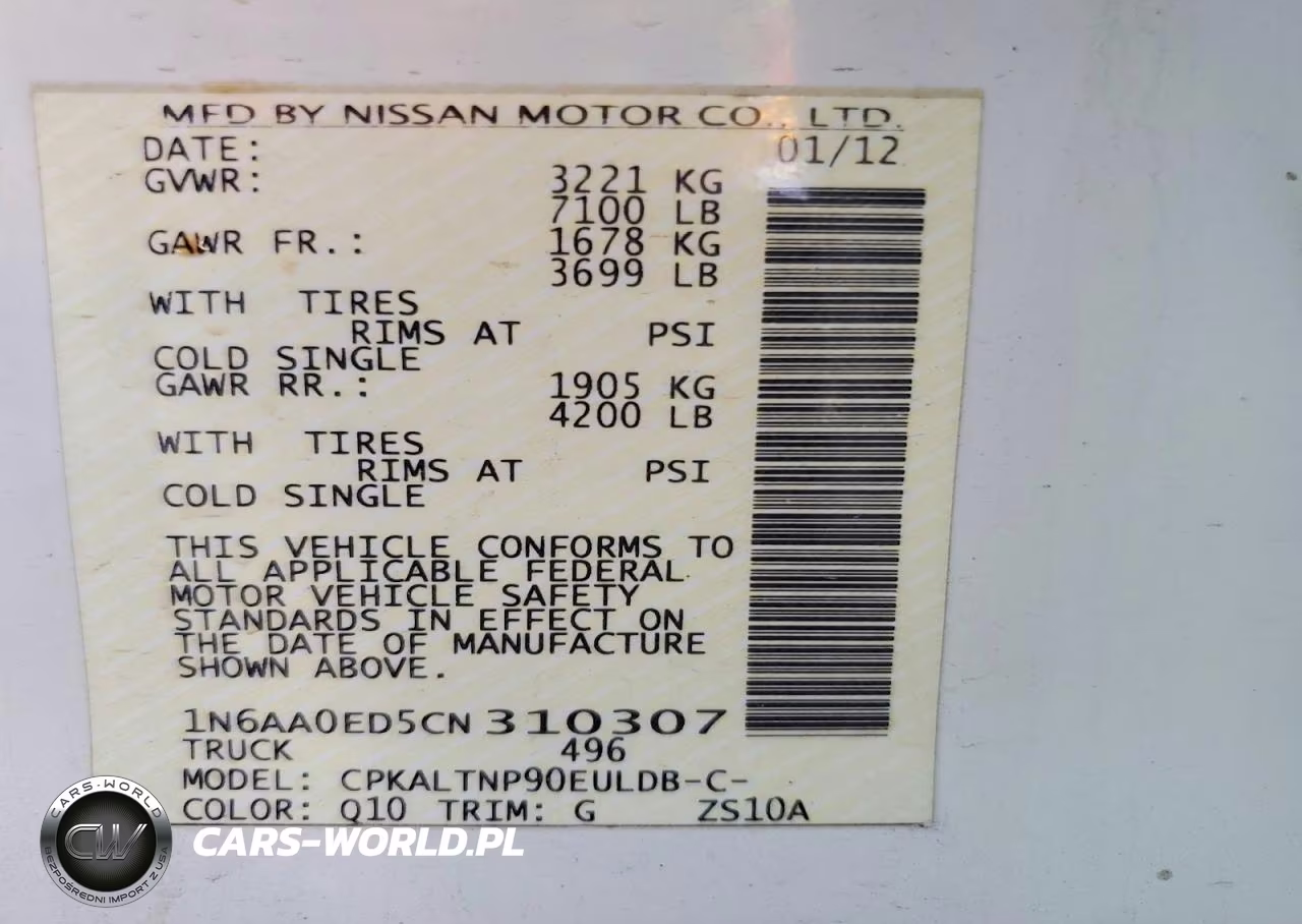 2012 Nissan Titan Sv VIN:1N6AA0ED5CN310307 - 12