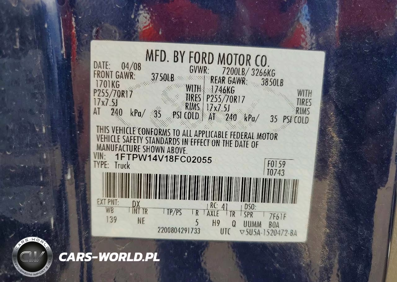 2008 Ford F150 Supercrew VIN:1FTPW14V18FC02055 - 12