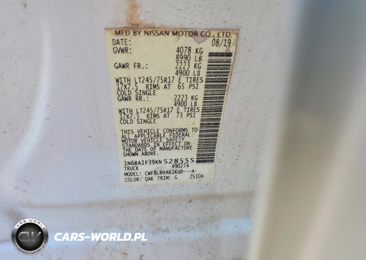 2019 Nissan Titan Xd S VIN:1N6BA1F39KN528555 - 12