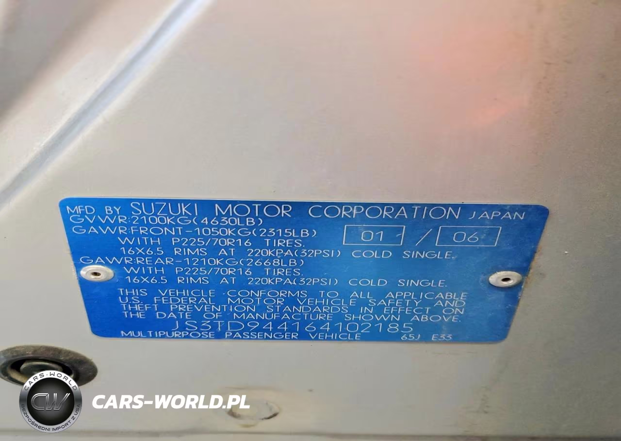 2006 Suzuki Grand Vitara Xsport VIN:JS3TD944164102185 - 13