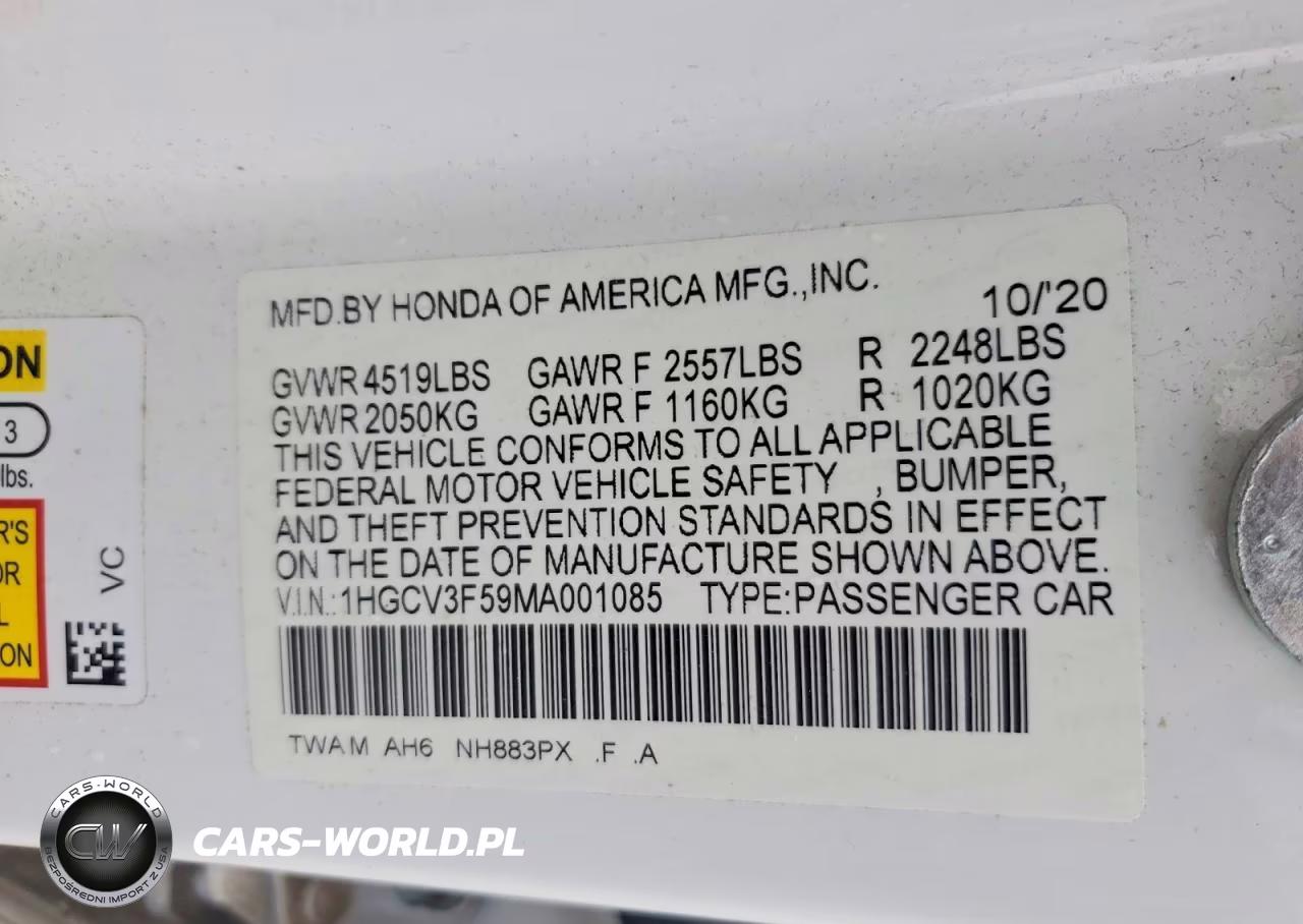2021 Honda Accord Hybrid Exl VIN:1HGCV3F59MA001085 - 12