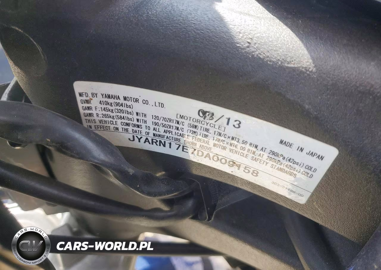 2013 Yamaha Fz1 S VIN:JYARN17E7DA009158 - 9