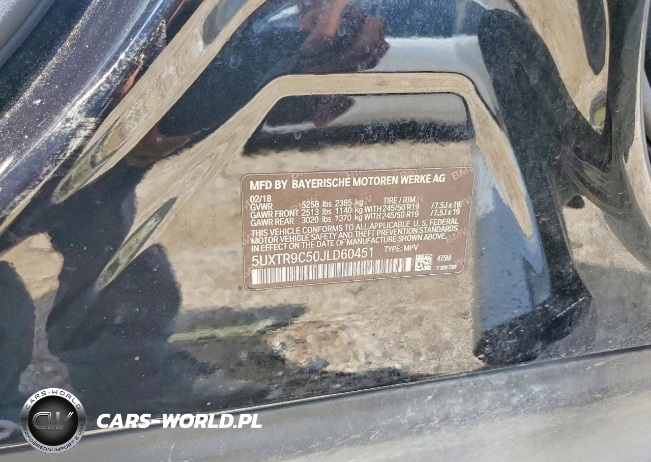 2018 BMW X3 xDrive30I VIN:5UXTR9C50JLD60451 - 12