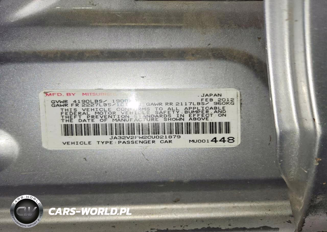 2012 Mitsubishi Lancer Se VIN:JA32V2FW2CU021879 - 12