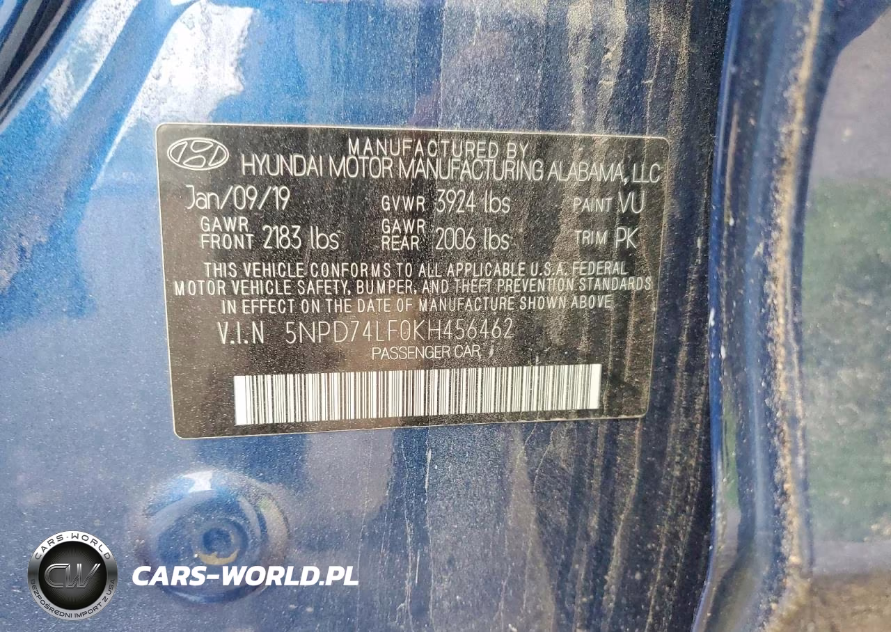 2019 Hyundai Elantra Se VIN:5NPD74LF0KH456462 - 12
