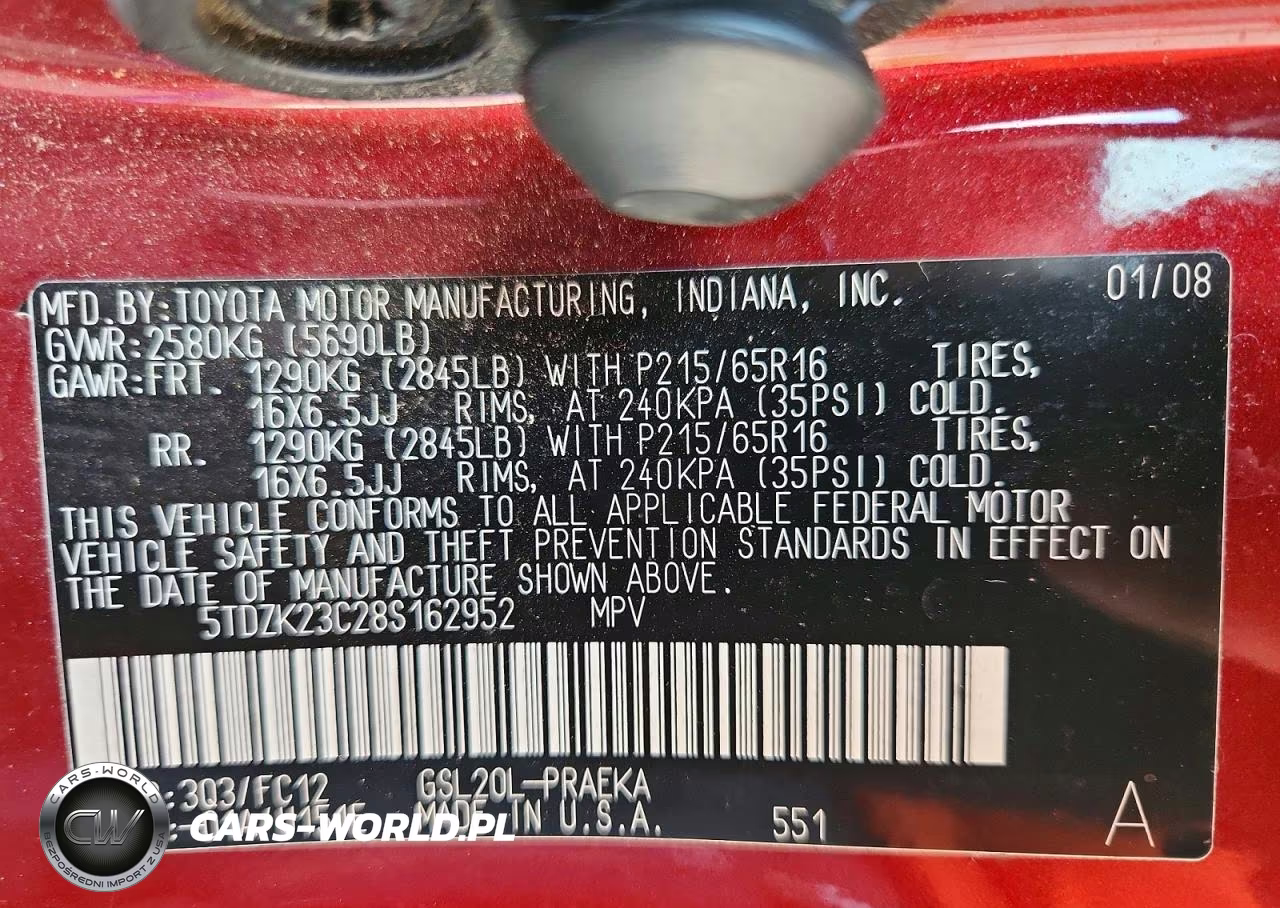 2008 Toyota Sienna Le 8-Passenger VIN:5TDZK23C28S162952 - 13