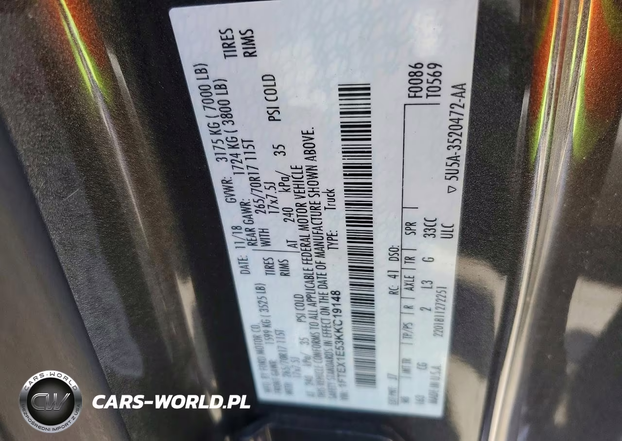 2019 Ford F150 Super Cab VIN:1FTEX1E53KKC19148 - 13