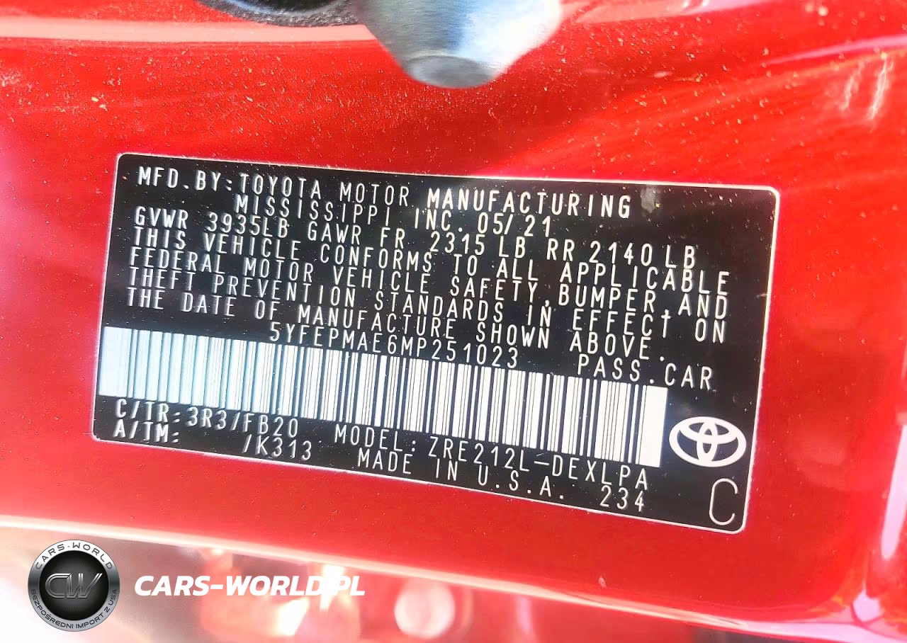 2021 Toyota Corolla Le VIN:5YFEPMAE6MP251023 - 12