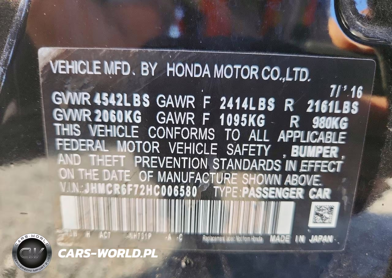 2017 Honda Accord Touring Hybrid VIN:JHMCR6F72HC006580 - 12