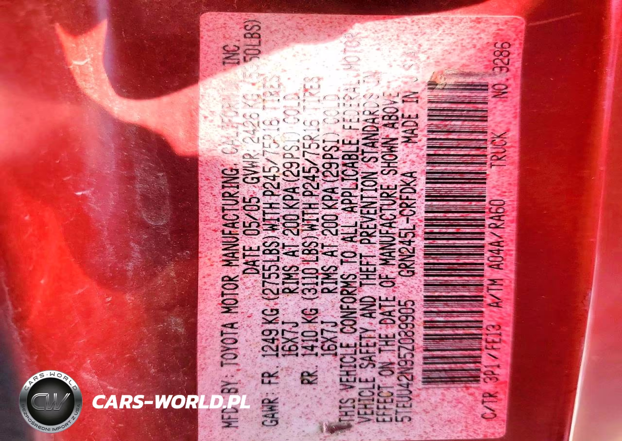 2005 Toyota Tacoma Access Cab VIN:5TEUU42N95Z112793 - 13