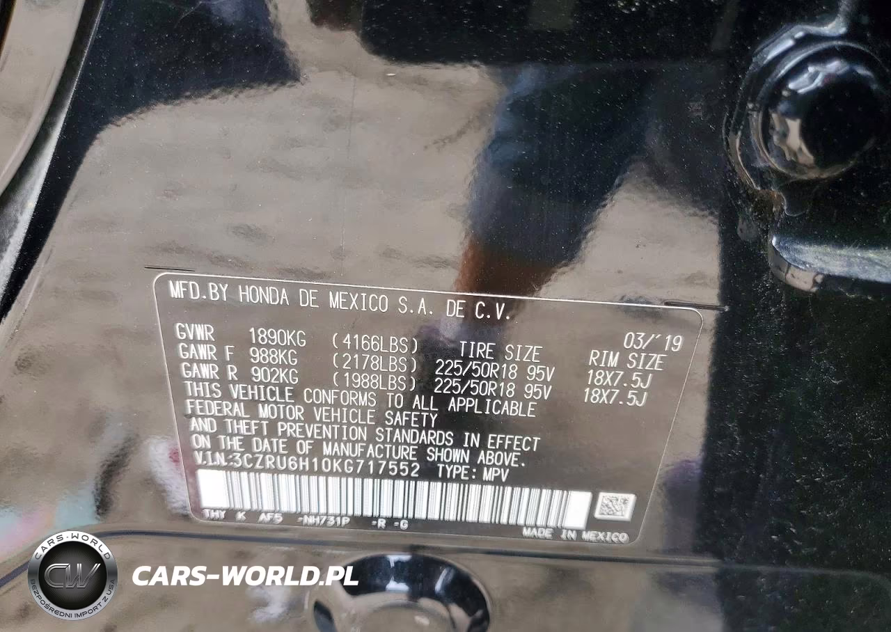 2019 Honda Hr-V Sport VIN:3CZRU6H10KG717552 - 13