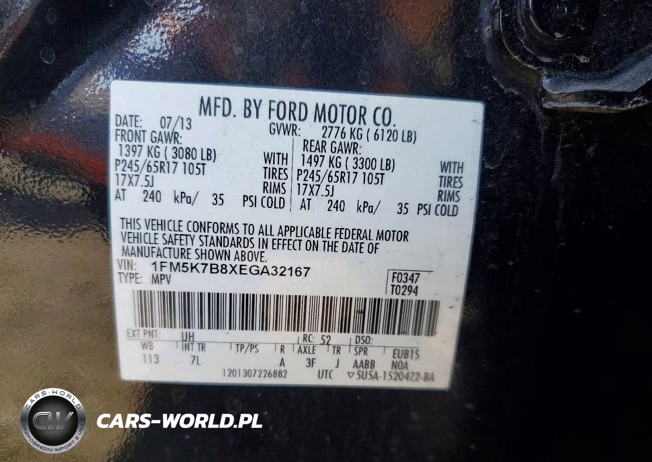 2014 Ford Explore VIN:1FM5K7B8XEGA32167 - 13