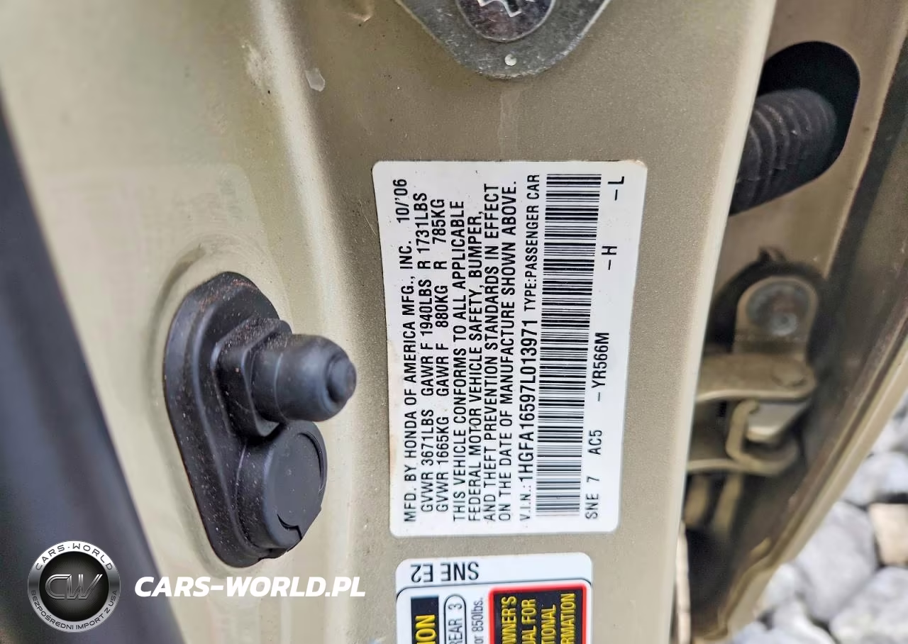 2007 Honda Civic Lx VIN:1HGFA16597L013971 - 12