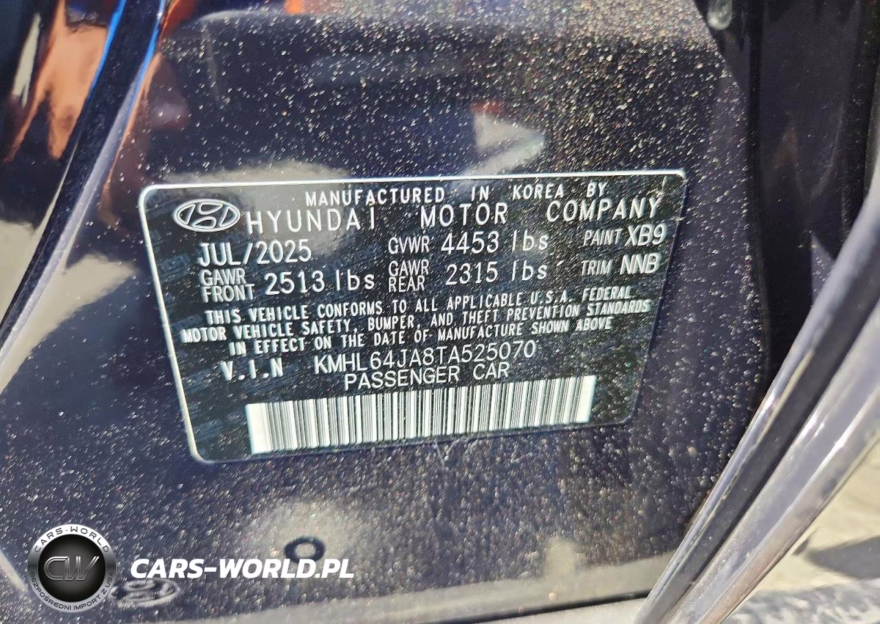 2026 Hyundai Sonata Sel Sport VIN:KMHL64JA8TA525070 - 13