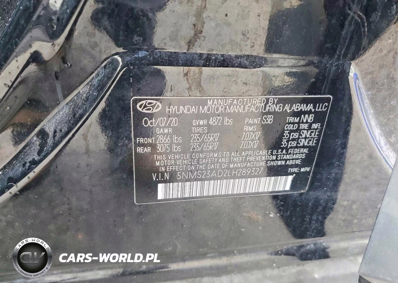 2020 Hyundai Santa Fe Se VIN:5NMS23AD2LH289327 - 13