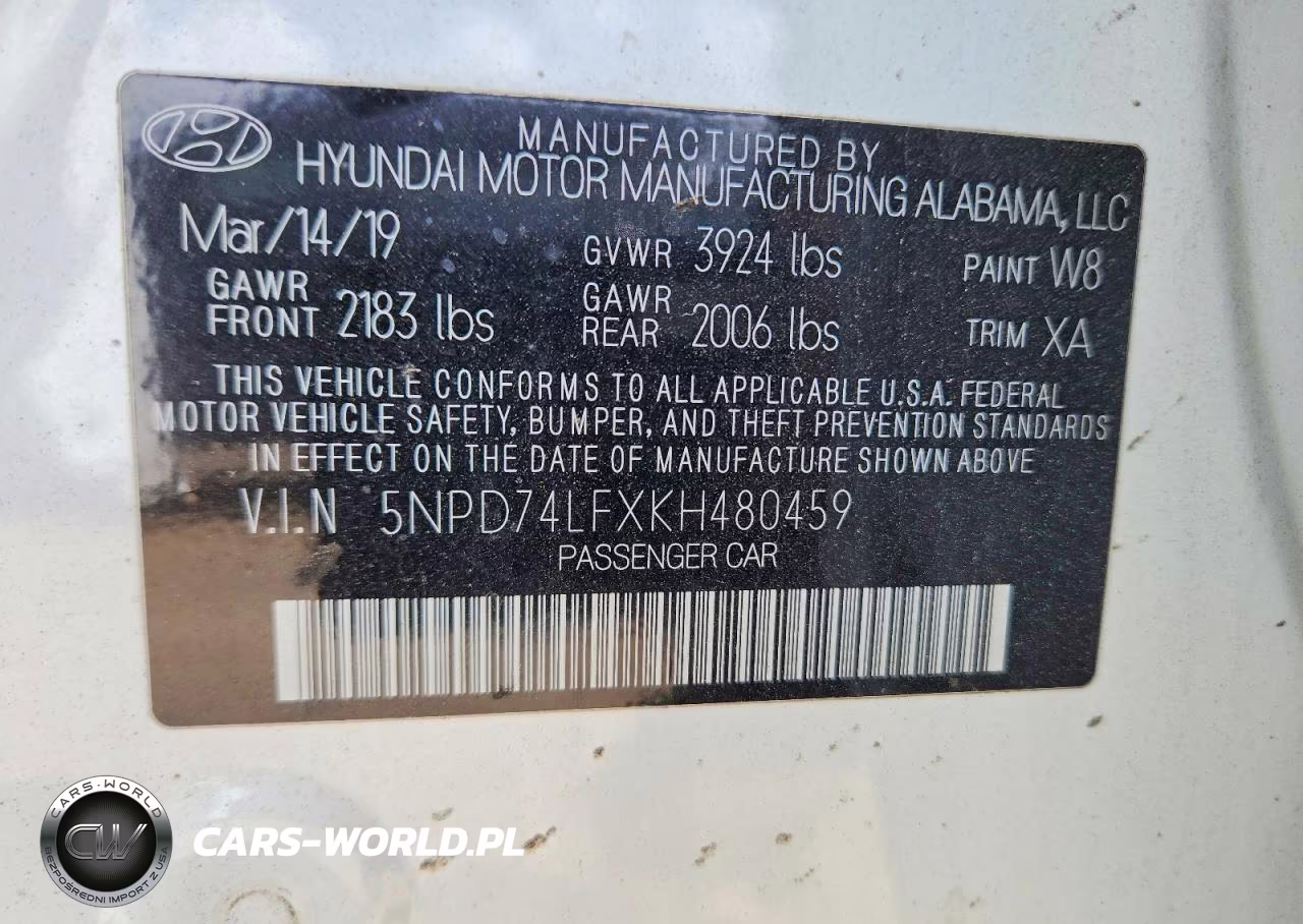 2019 Hyundai Elantra Se VIN:5NPD74LFXKH480459 - 13