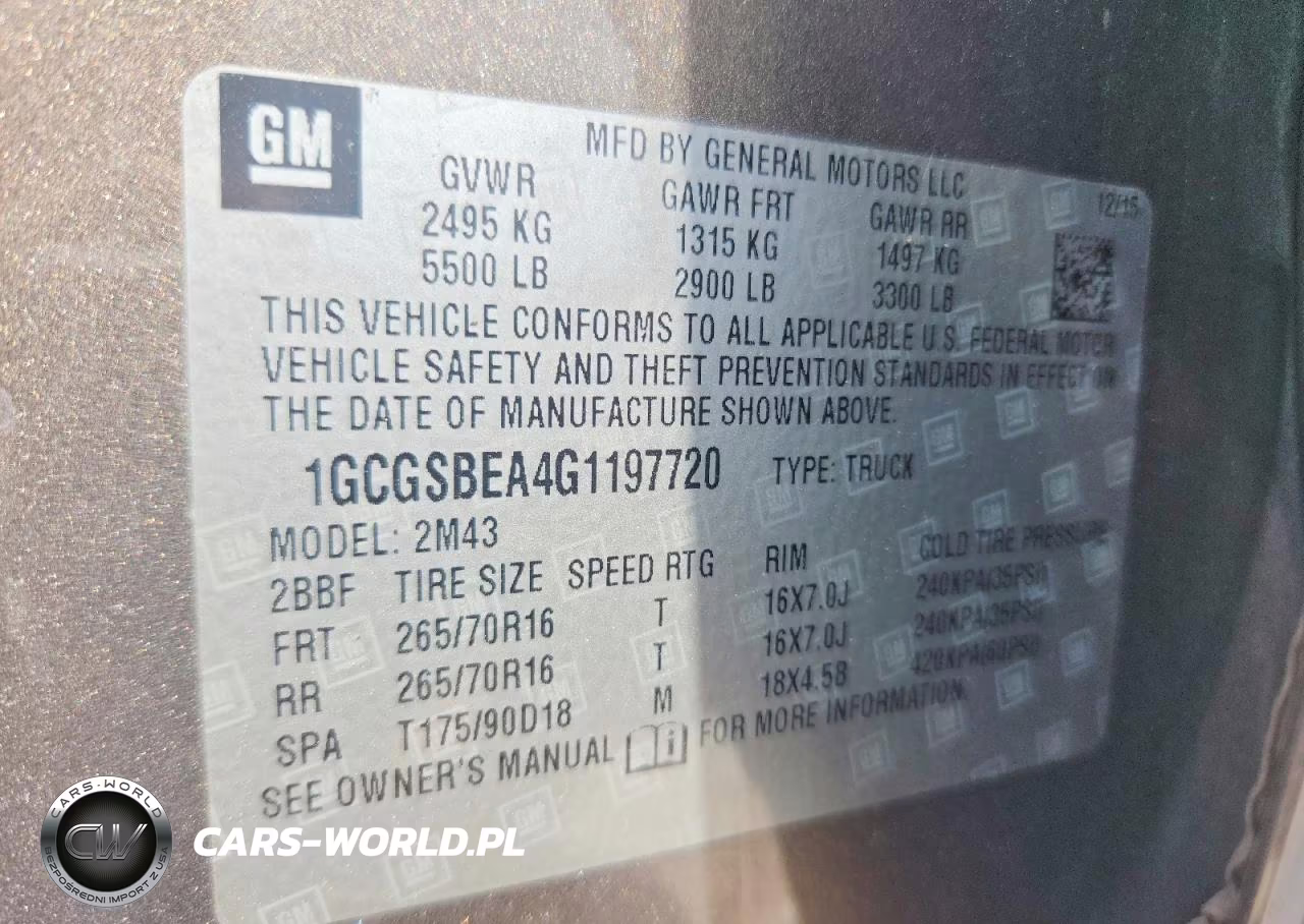 2016 Chevrolet Colorado VIN:1GCGSBEA4G1197720 - 12