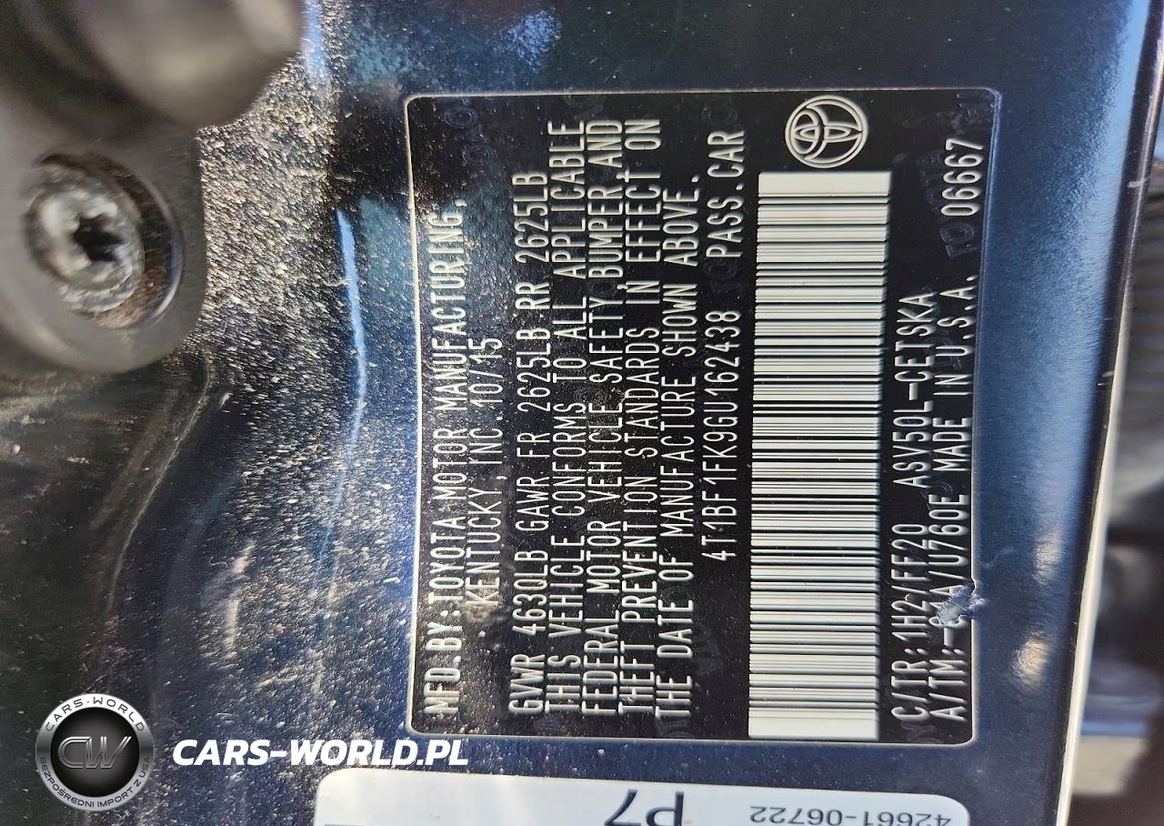 2016 Toyota Camry Se VIN:4T1BF1FK9GU162438 - 12