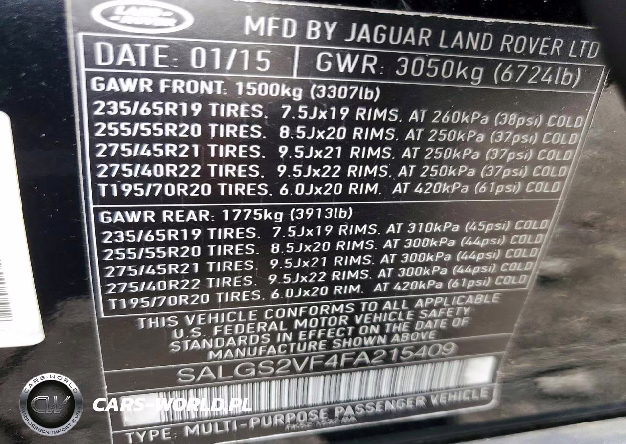 2015 Land Rover Range Rover Hse VIN:SALGS2VF4FA215409 - 12