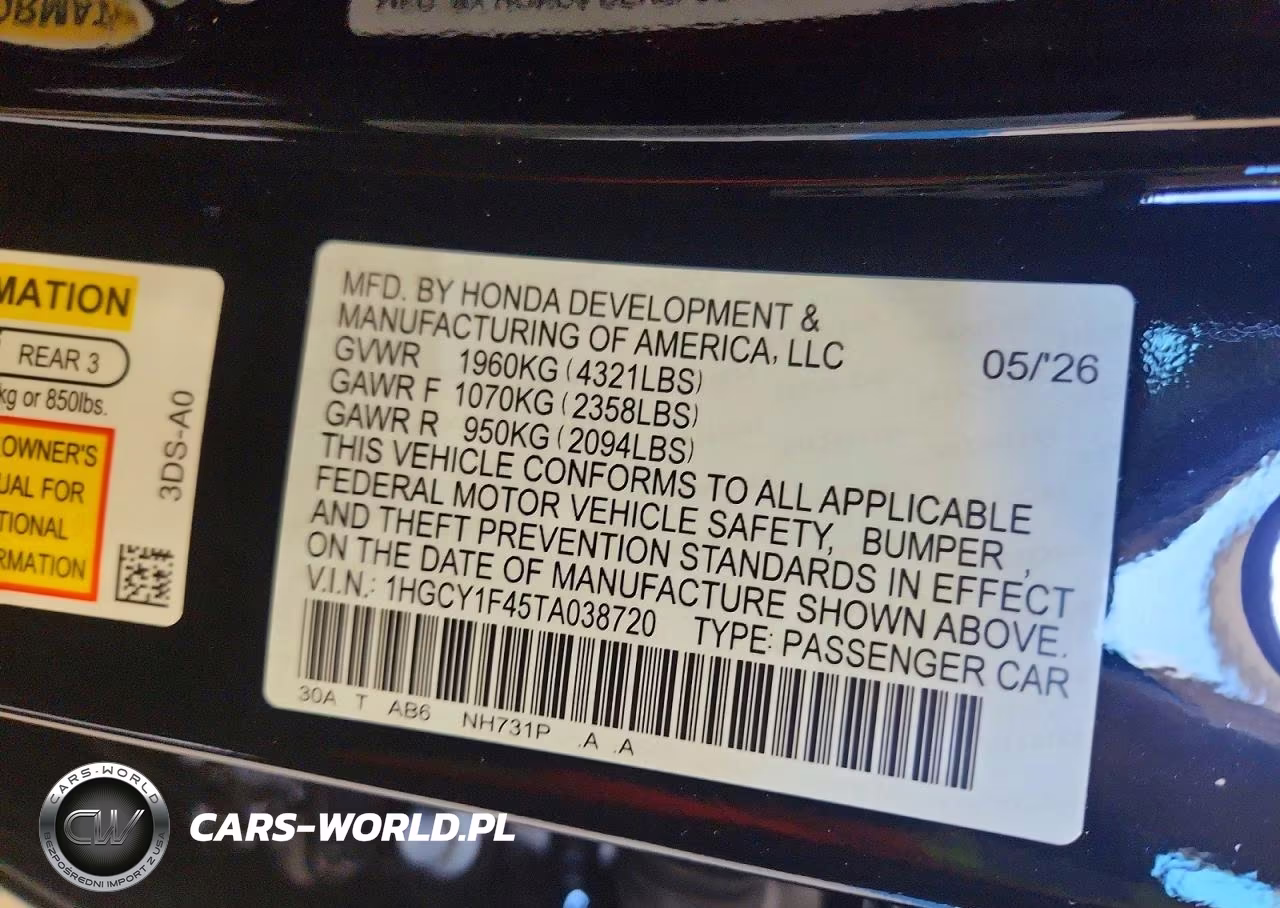 2026 Honda Accord Se VIN:1HGCY1F45TA038720 - 13