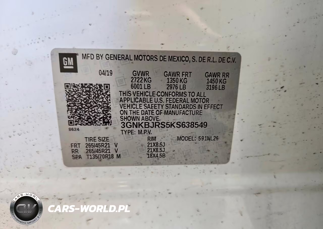2019 Chevrolet Blazer Rs VIN:3GNKBJRS5KS638549 - 14