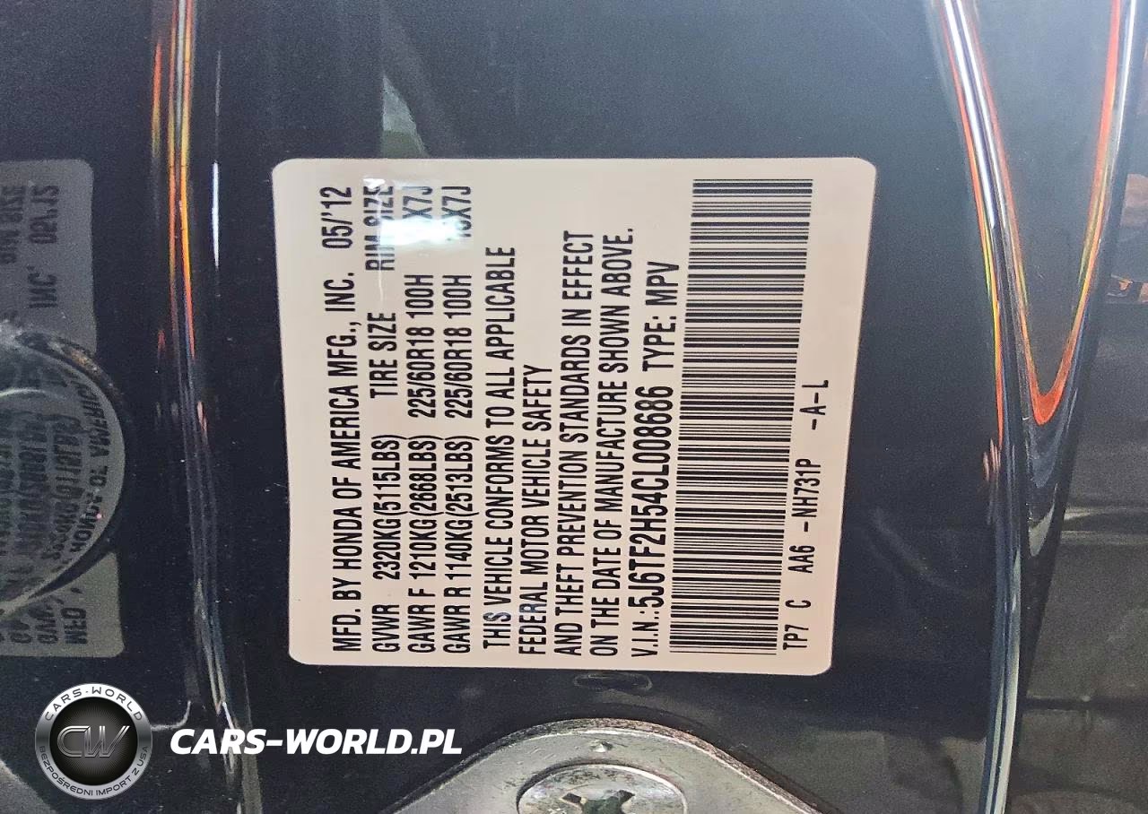 2012 Honda Crosstour Exl VIN:5J6TF2H54CL008686 - 13