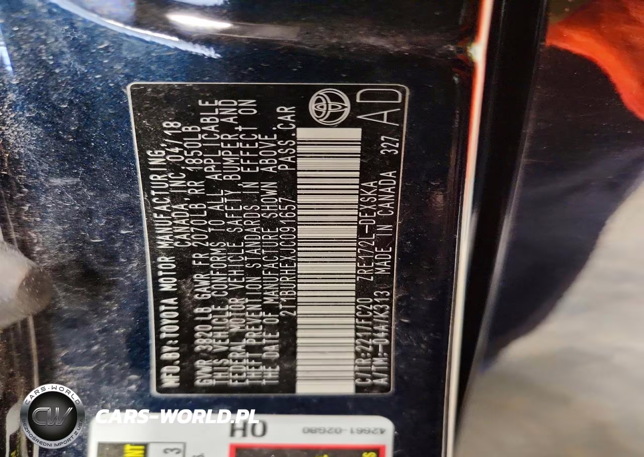 2018 Toyota Corolla Se VIN:2T1BURHEXJC091657 - 12