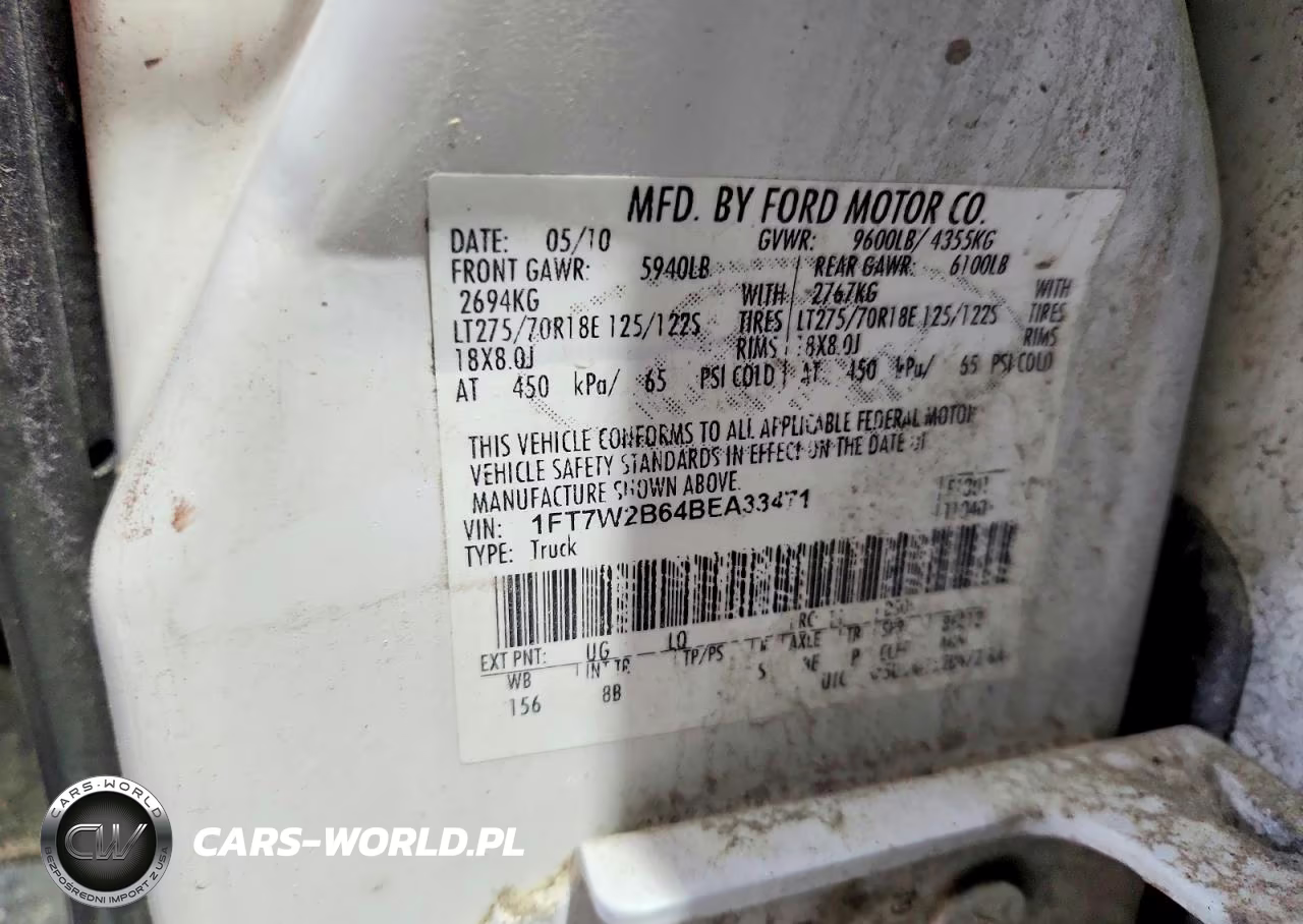 2011 Ford F250 Super Duty VIN:1FT7W2B64BEA33471 - 12