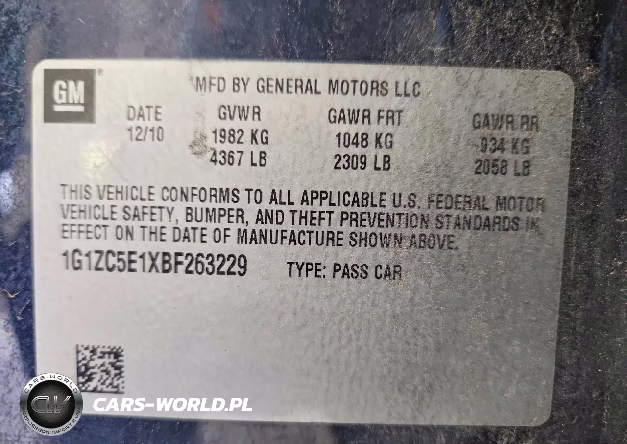 2011 Chevrolet Malibu 1Lt VIN:1G1ZC5E1XBF263229 - 12