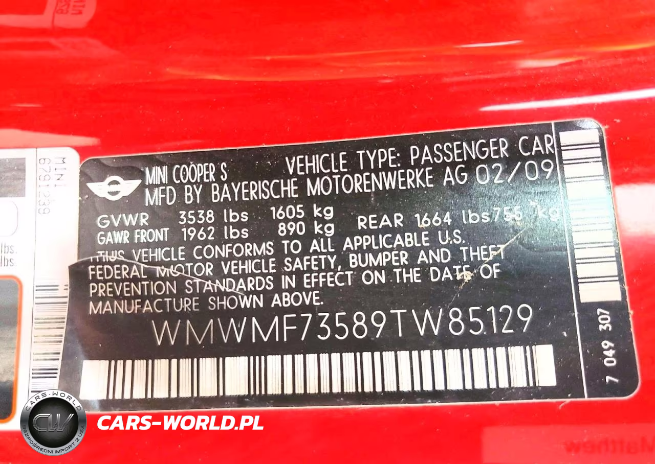 2009 Mini Cooper S VIN:WMWMF73589TW85129 - 13