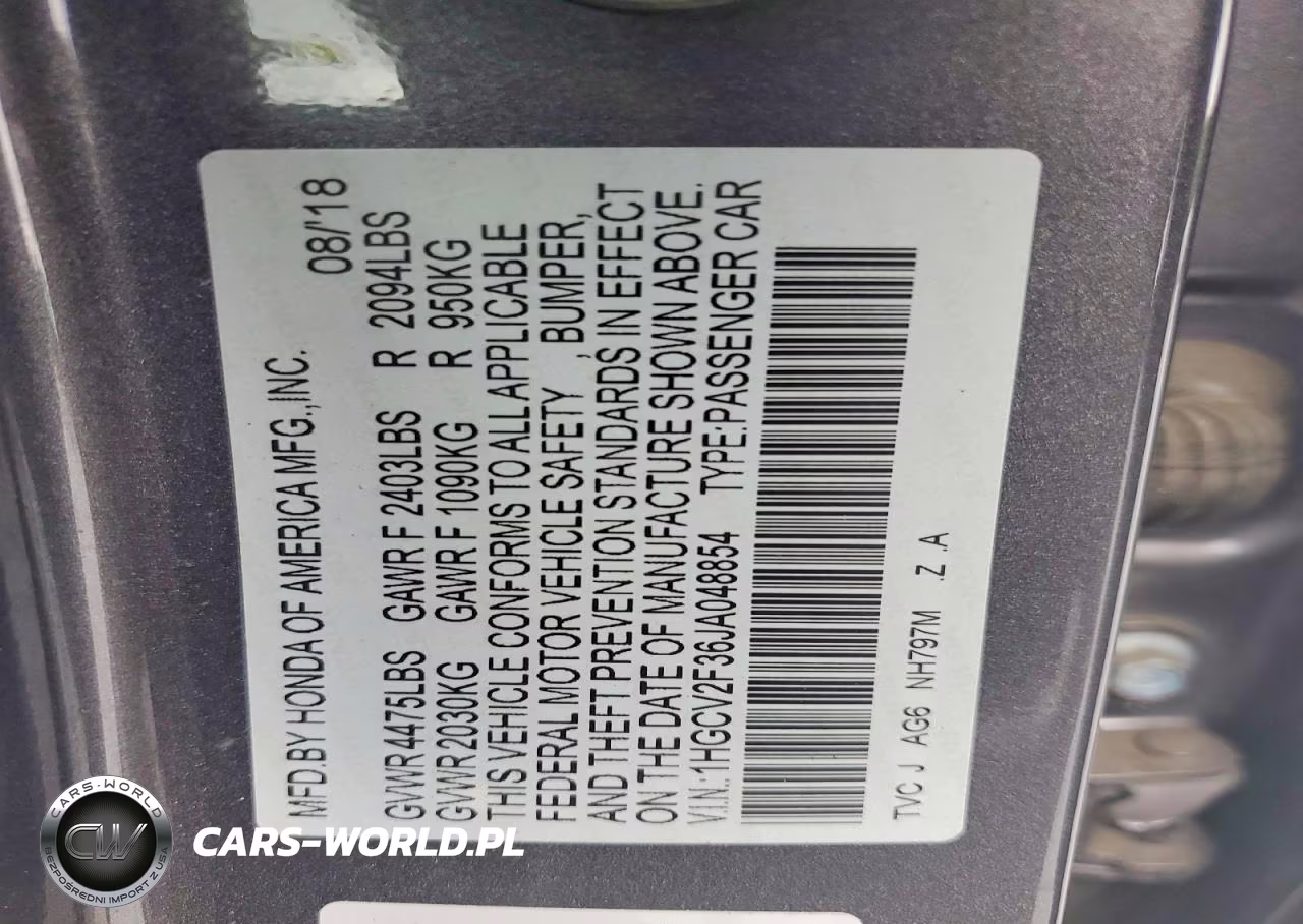 2018 Honda Accord Sport VIN:1HGCV2F36JA048854 - 12