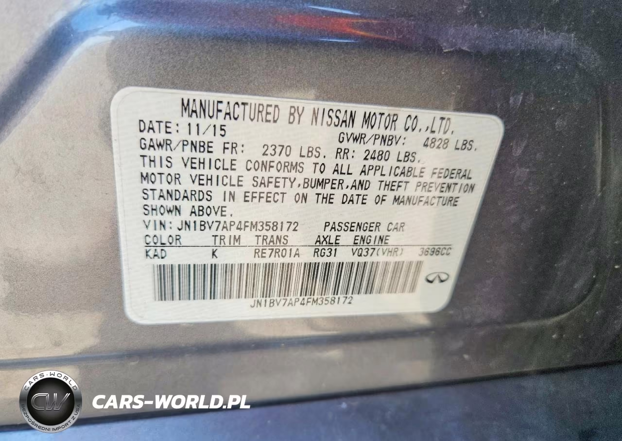 2015 Infiniti Q50 Premium VIN:JN1BV7AP4FM358172 - 12