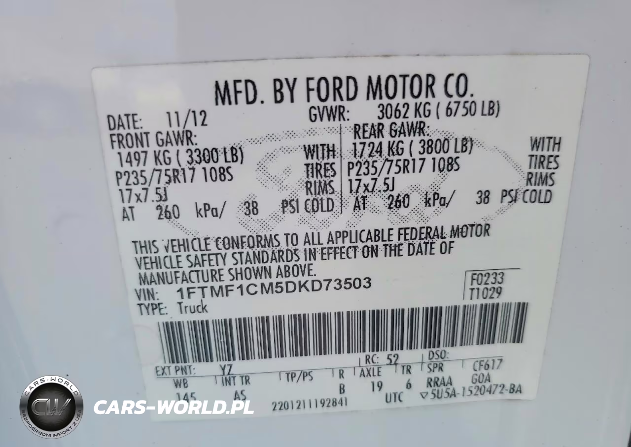 2013 Ford F150 VIN:1FTMF1CM5DKD73503 - 12