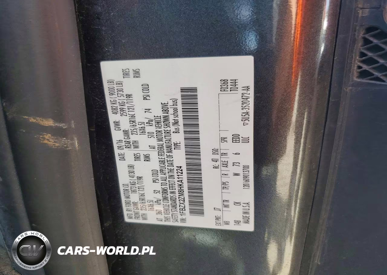 2017 Ford Transit T-350 VIN:1FBZX2ZM8HKA11224 - 13