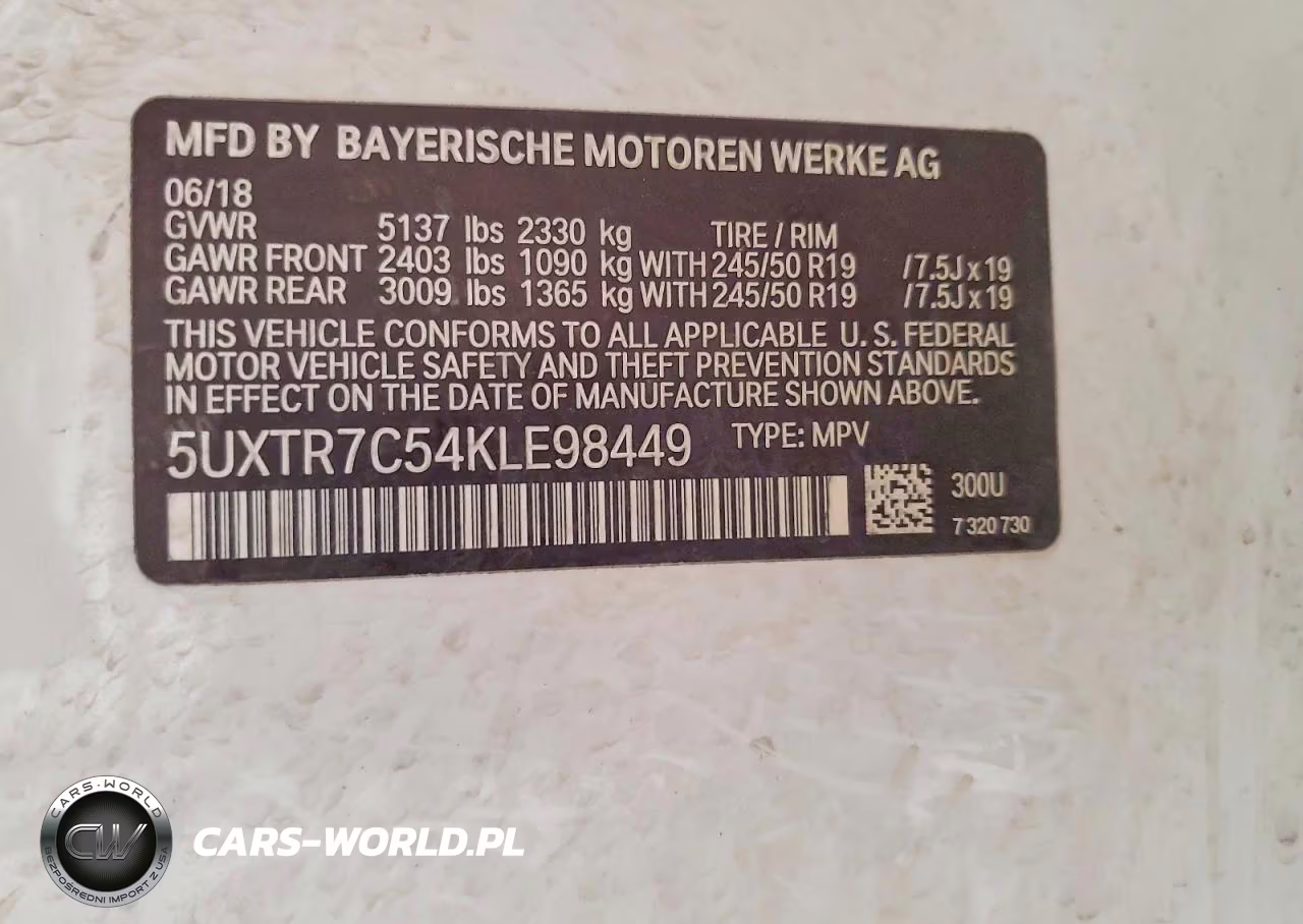 2019 BMW X3 Sdrive30I VIN:5UXTR7C54KLE98449 - 14