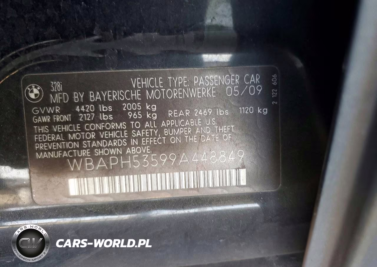 2009 BMW 328 I Sulev VIN:WBAPH53599A448849 - 12