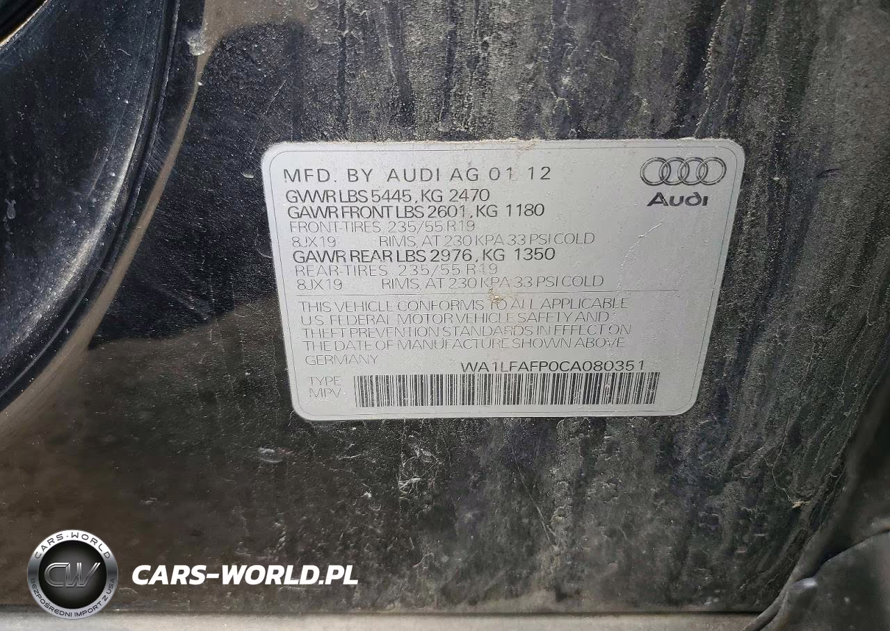 2012 Audi Q5 Premium Plus VIN:WA1LFAFP0CA080351 - 13