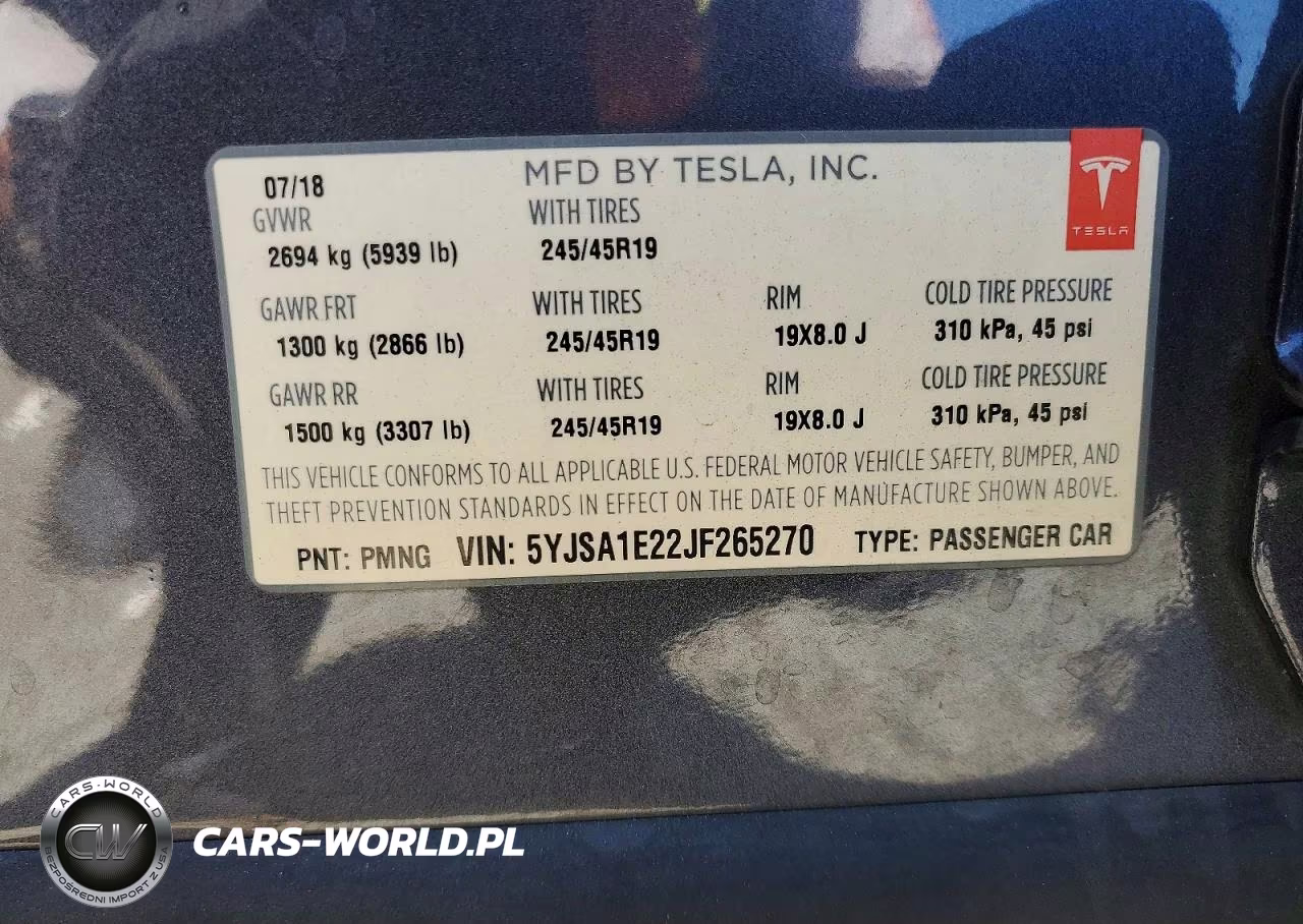 2018 Tesla Model S VIN:5YJSA1E22JF265270 - 12
