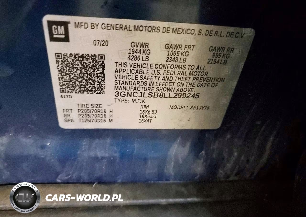 2020 Chevrolet Trax 1Lt VIN:3GNCJLSB8LL299245 - 13