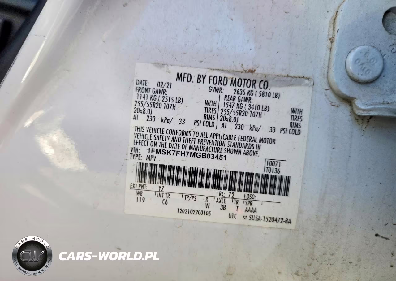 2021 Ford Explorer Limited VIN:1FMSK7FH7MGB03451 - 13