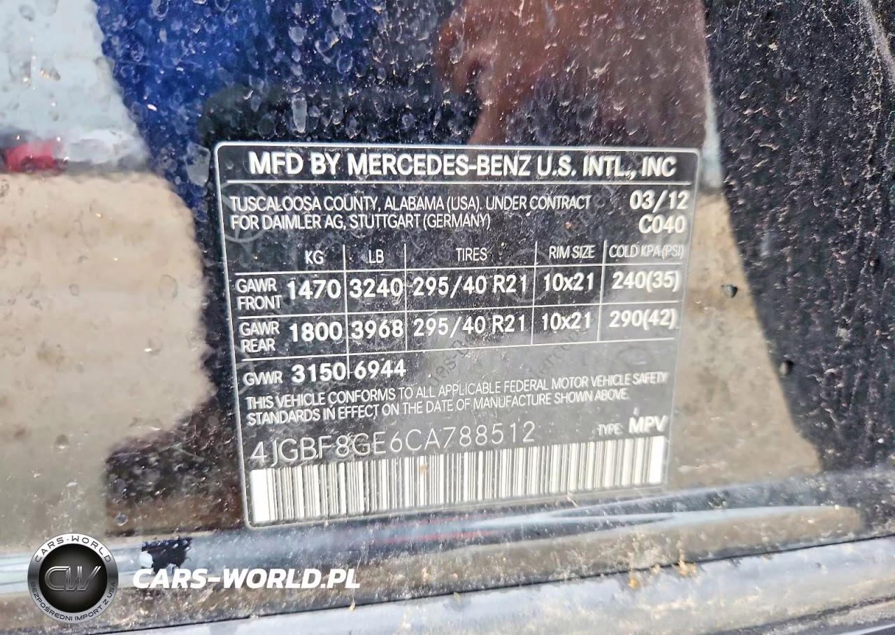 2012 Mercedes-Benz Gl 550 4Matic VIN:4JGBF8GE6CA788512 - 12