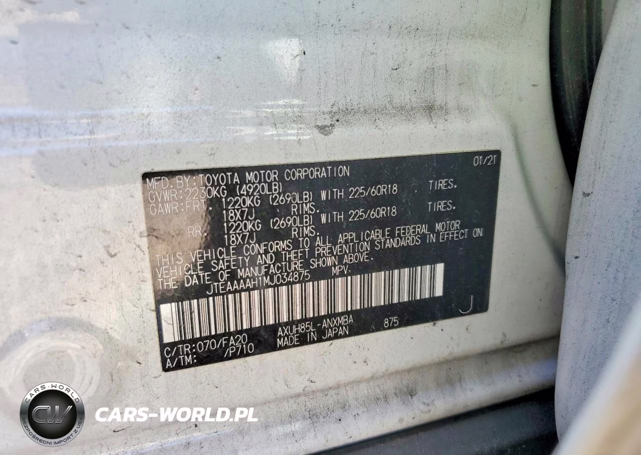 2021 Toyota Venza Le VIN:JTEAAAAH1MJ034875 - 13