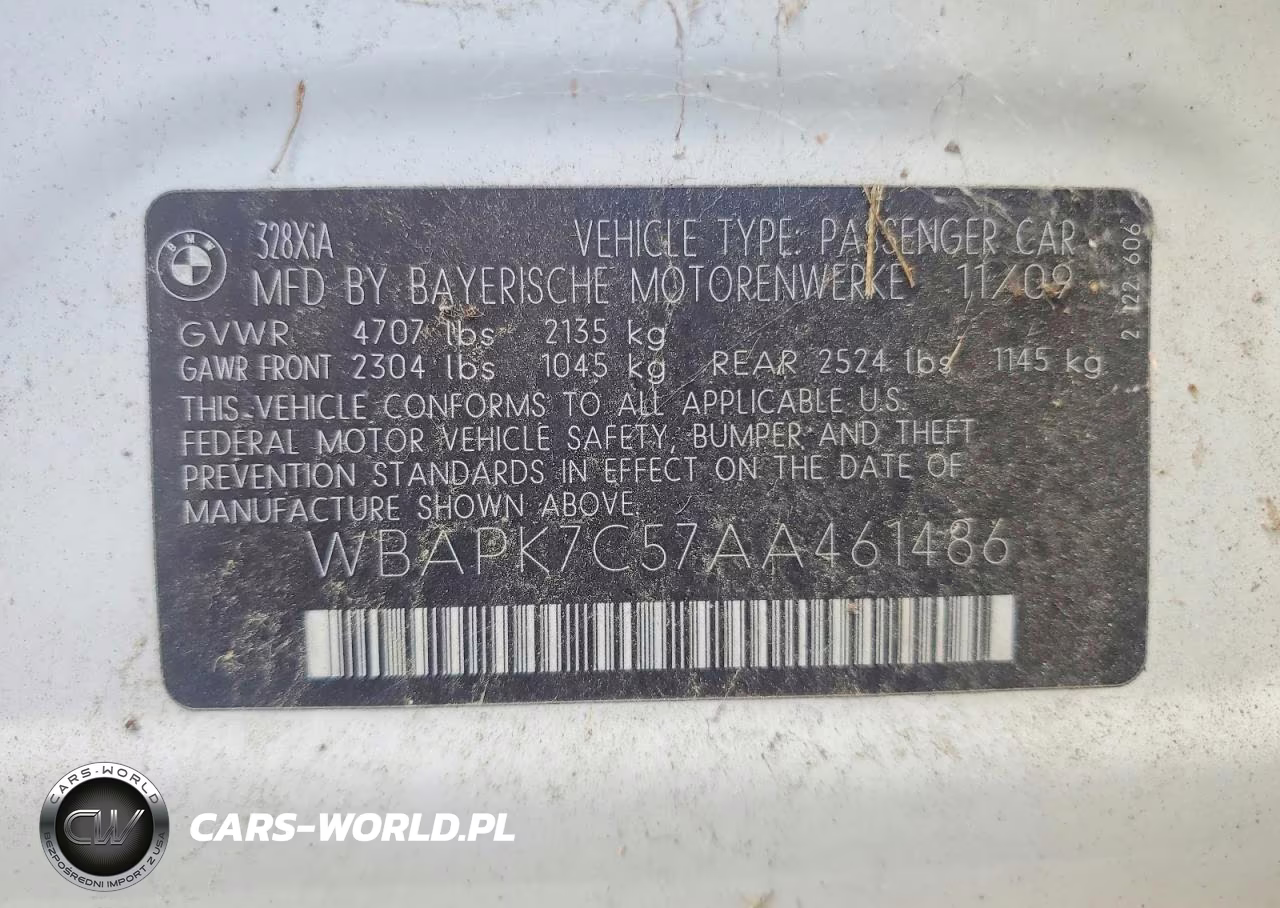 2010 BMW 328 Xi VIN:WBAPK7C57AA461486 - 12