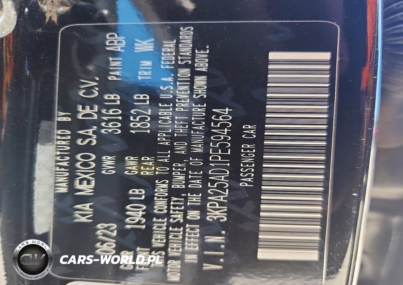 2023 Kia Rio S VIN:3KPA25AD1PE594564 - 13