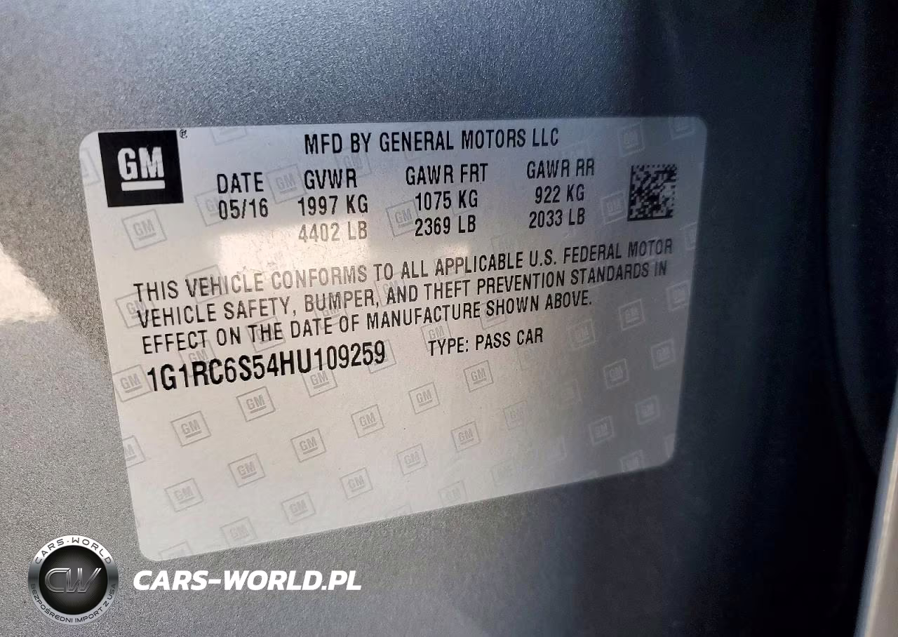 2017 Chevrolet Volt Lt VIN:1G1RC6S54HU109259 - 12