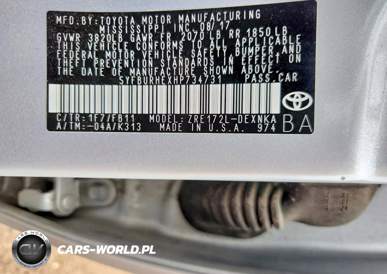 2017 Toyota Corolla Le VIN:5YFBURHEXHP734731 - 13