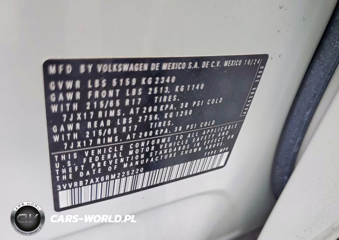 2024 Volkswagen Tiguan S VIN:3VVRB7AX6RM225220 - 13