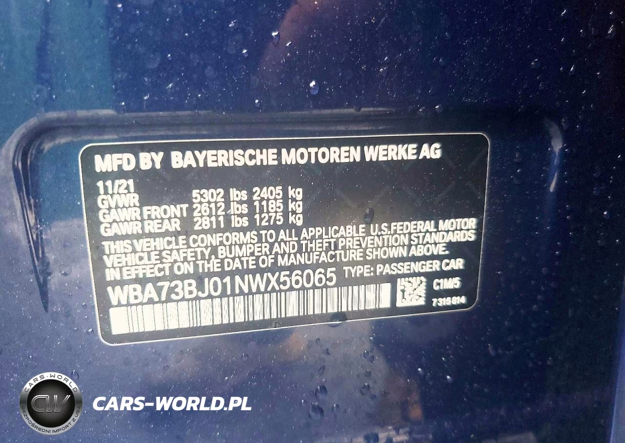 2022 BMW 540 Xi VIN:WBA73BJ01NWX56065 - 12